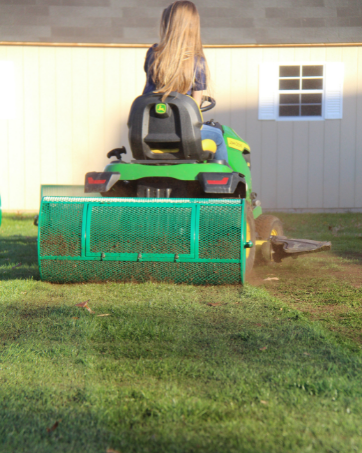 44 inch Landzie Tow Behind Lawn Spreader for spreading compost, peat moss, dirt, mulch on lawn