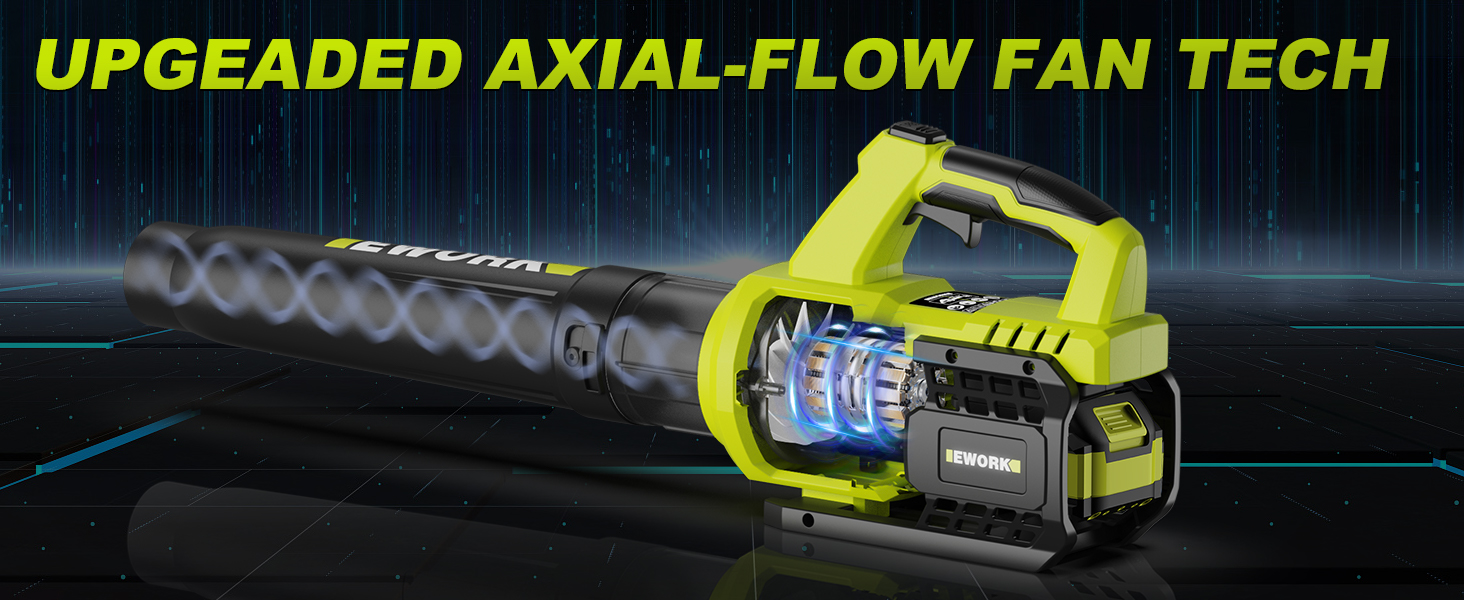 Battery powered leaf blower upgeaded axial-flow fan tech