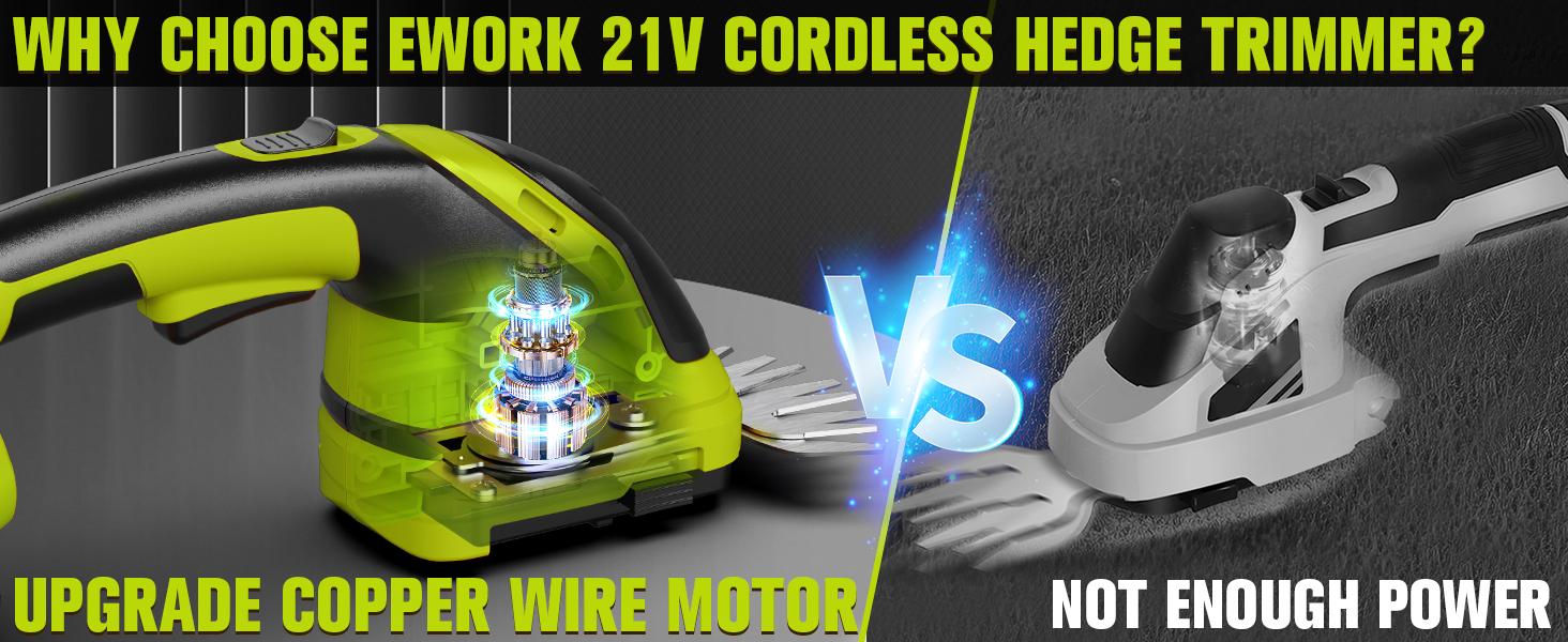 Why Choose EWORK 21V Cordless Hedge Trimmer?