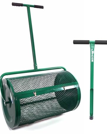 B09V6R9NGB Landzie 24" Compost and Peat Moss Lawn and Garden Spreader with Soil Sample Probe